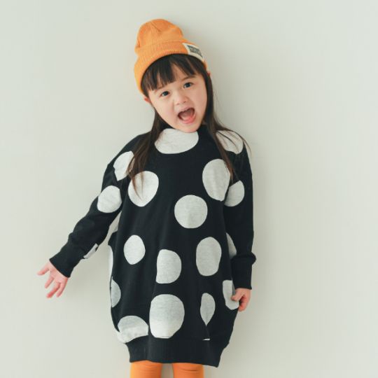 【25FW】ドット スウェットワンピース / ブラック
