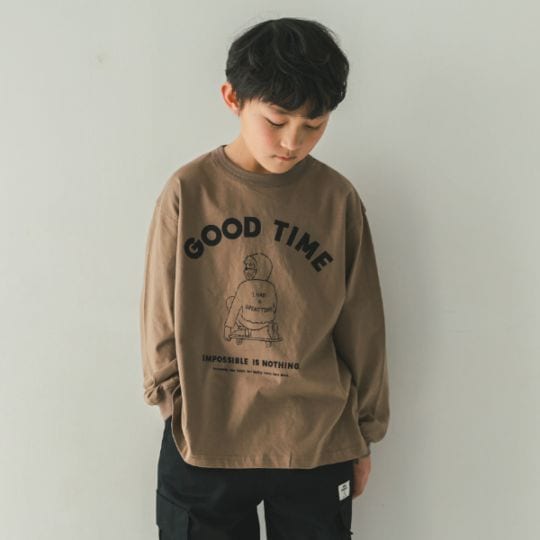 【25FW】GOOD TIME ロングＴシャツ / チャコールグレー