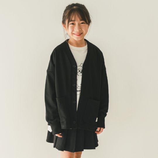 【25FW】スウェット カーディガン / チャコールグレー