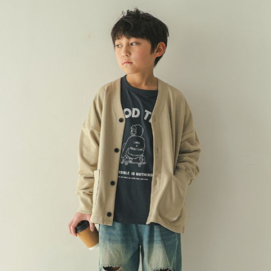 【25FW】スウェット カーディガン / チャコールグレー