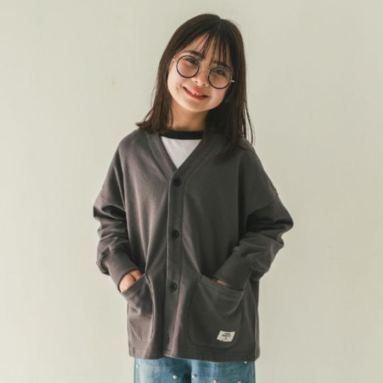 【25FW】スウェット カーディガン / チャコールグレー