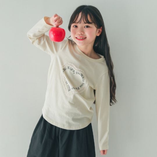 【25FW】Heart チュールロングＴシャツ / アイボリー