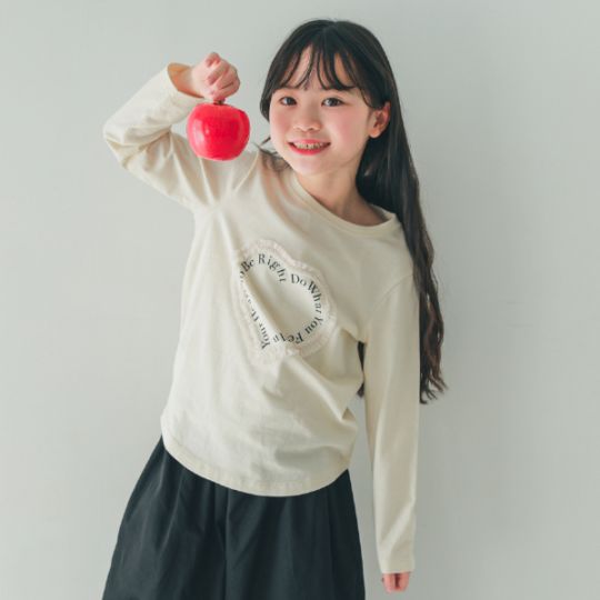 【25FW】Heart チュールロングＴシャツ / ブラック