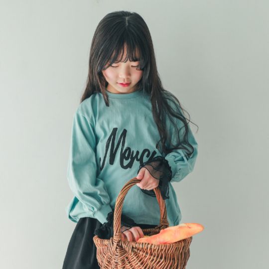 【25FW】Merci バルーンロングＴシャツ / ブラック