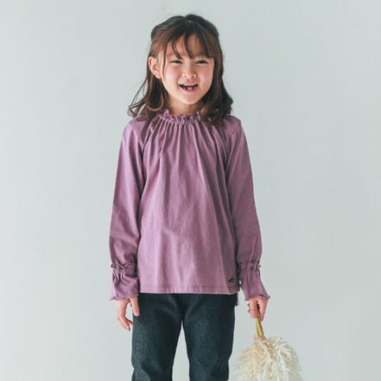 【25FW】フリル ロングＴシャツ / アイボリー