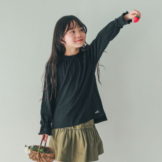 【25FW】フリル ロングＴシャツ / アイボリー
