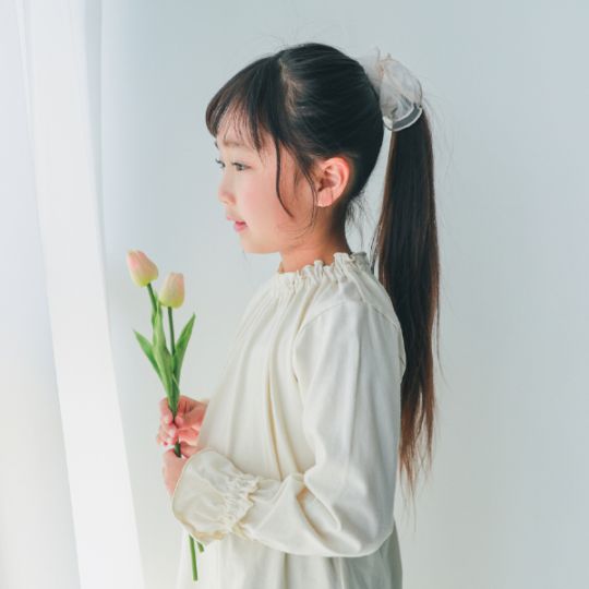 【25FW】フリル ロングＴシャツ / ラベンダー