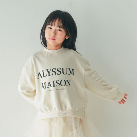 【25FW】ALYSSUM ギャザートレーナー / チャコールグレー
