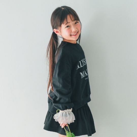 【25FW】ALYSSUM ギャザートレーナー / ブラック