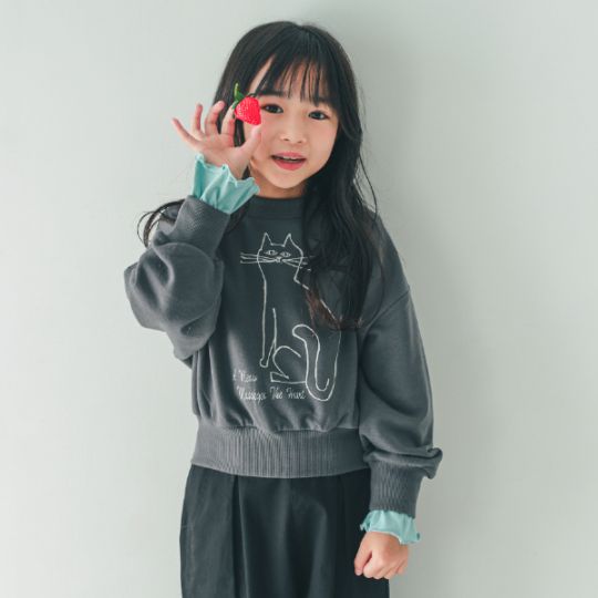 【25FW】cat ドルマンショートトレーナー / ラベンダー