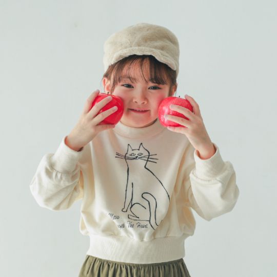 【25FW】cat ドルマンショートトレーナー / チャコールグレー