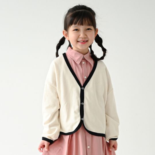 【25FW】配色 ドルマンカーディガン / アイボリー