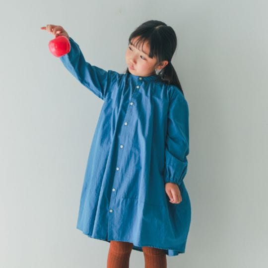 【25FW】バルーン ギャザーワンピース / サーモンピンク