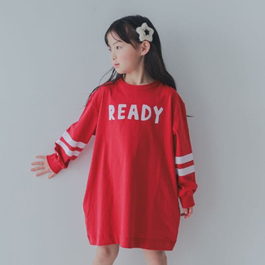 【25FW】ライン コクーンワンピース / レッド