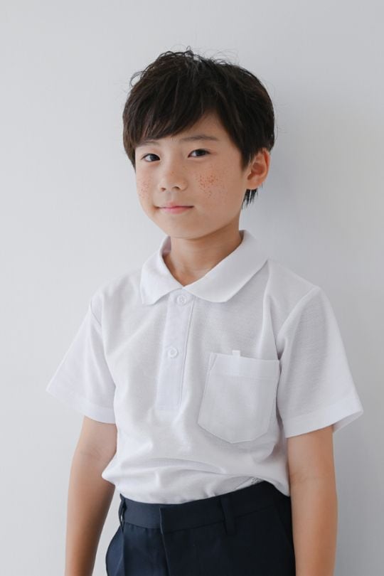 【定番】半袖ガールズ スクールポロシャツ / オフホワイト