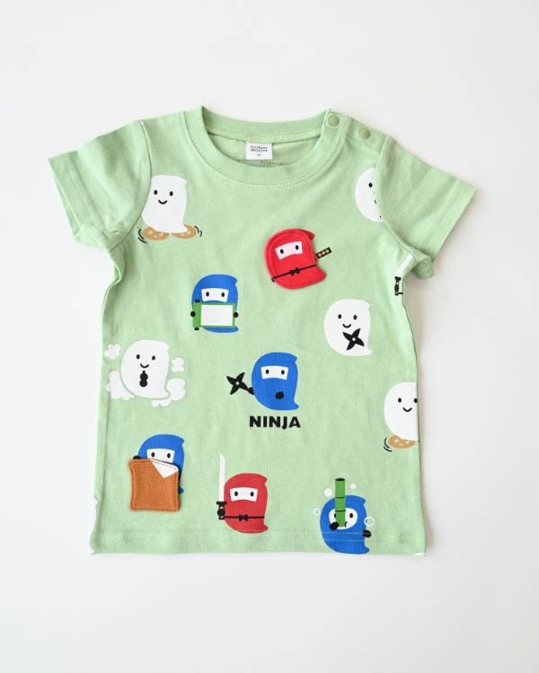 【チークルーム】おばけ忍者Ｔシャツ / ブラック