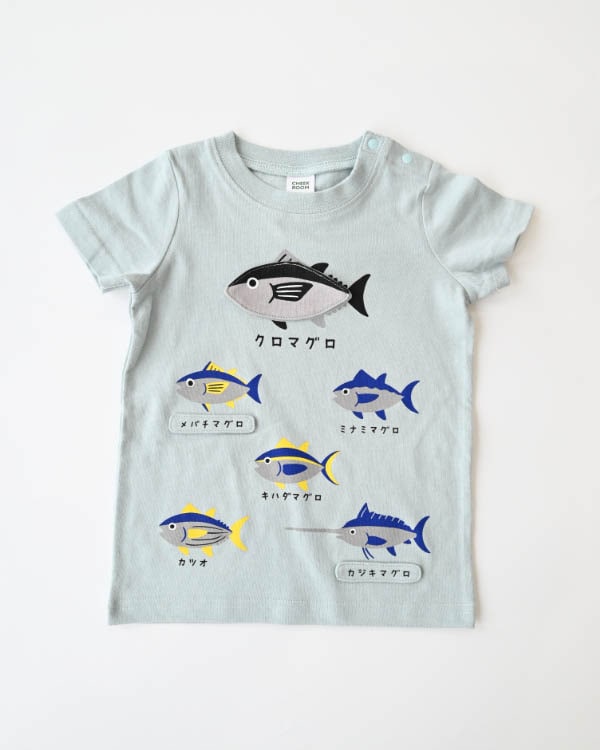 【チークルーム】いろいろマグロＴシャツ / サックス