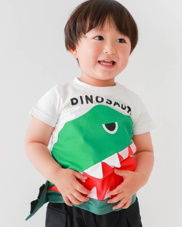 【チークルーム】恐竜歯磨きＴシャツ / オフホワイト