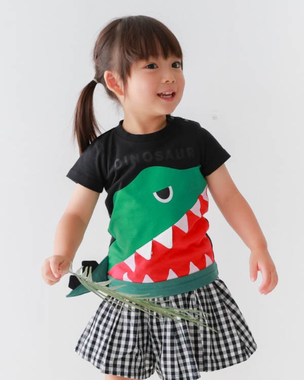 【チークルーム】恐竜歯磨きＴシャツ / ブラック