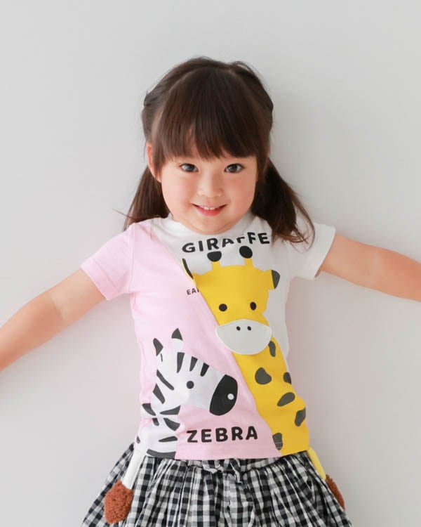 【26PS】きりんとしまうまＴシャツ / グリーン