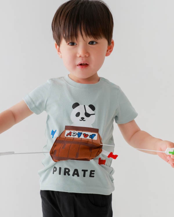 【チークルーム】パンダひげTシャツ / サックス