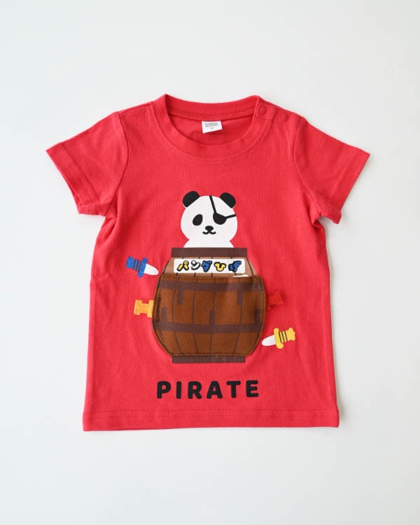 【チークルーム】パンダひげTシャツ / レッド