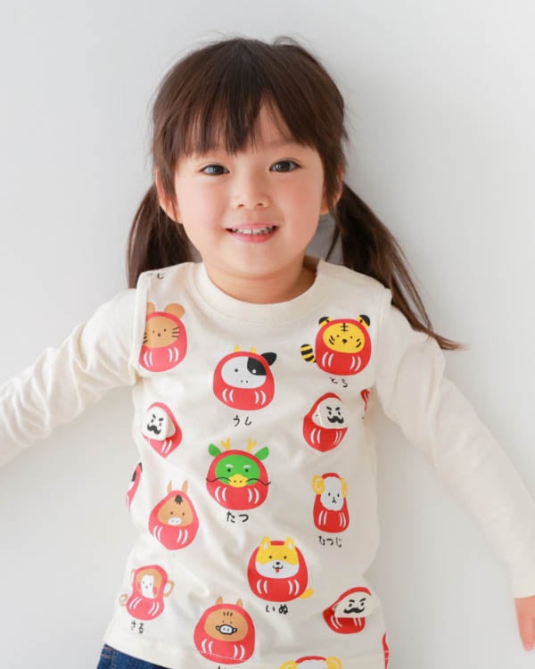 【26PS】干支だるまロングＴシャツ / ピンク