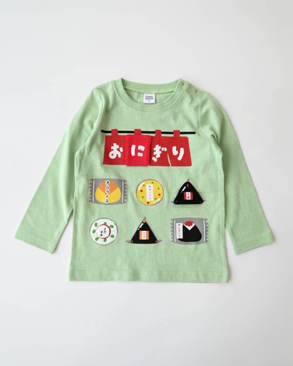 【26PS先行販売】おにぎり屋さんロングＴシャツ / グリーン