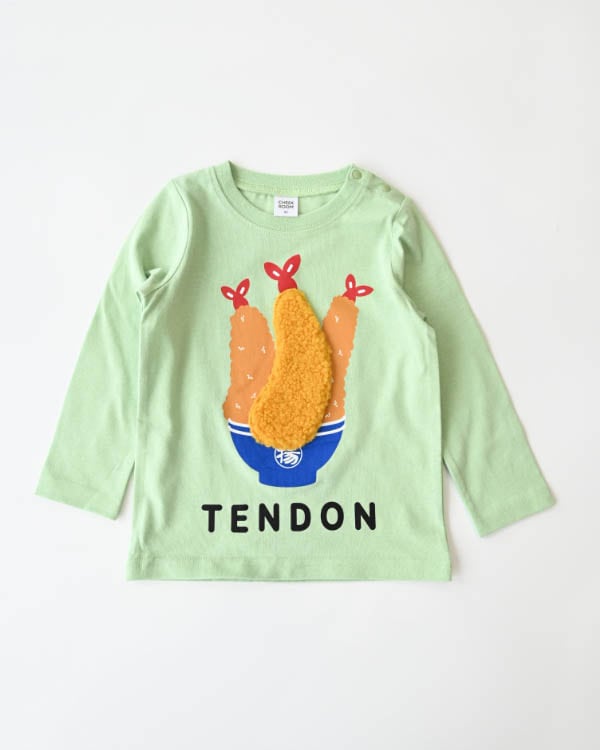 【チークルーム】メガ海老天ロングＴシャツ / アイボリー