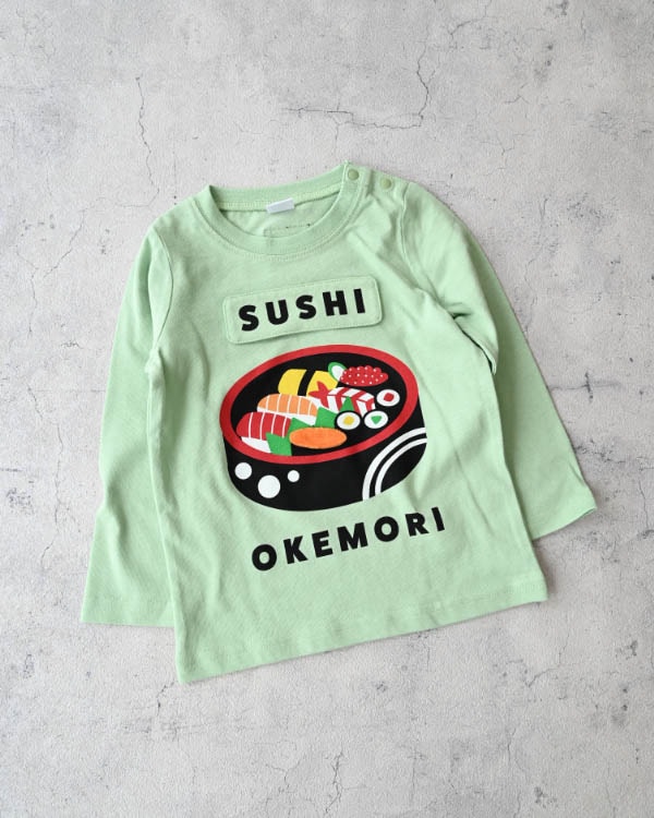 【チークルーム】桶のお寿司ロングＴシャツ / オフホワイト