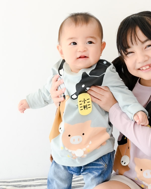 【チークルーム】ことわざロングＴシャツ / サックス