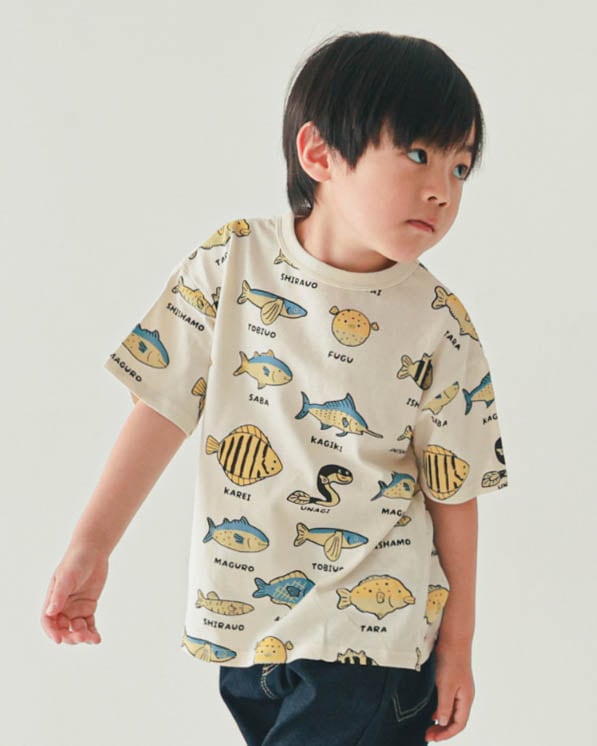 【26PS先行販売】いろんな魚Ｔシャツ / アイボリー