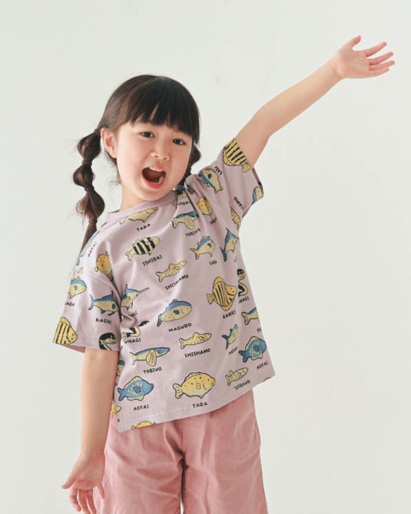 【ニコフラート】いろんな魚Ｔシャツ / サックス