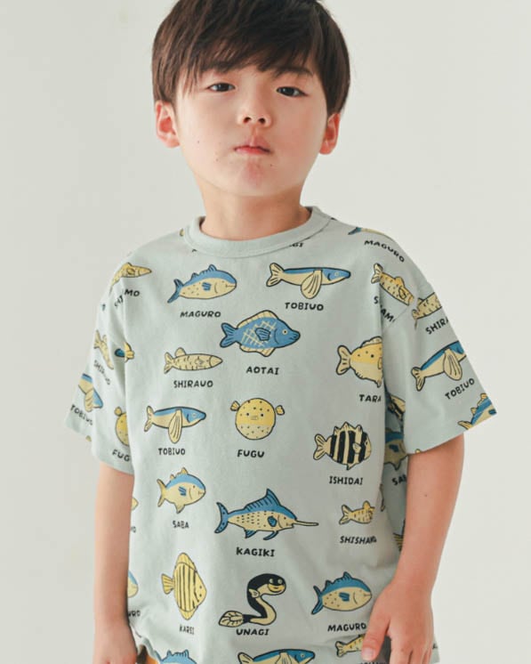 【26PS先行販売】いろんな魚Ｔシャツ / サックス