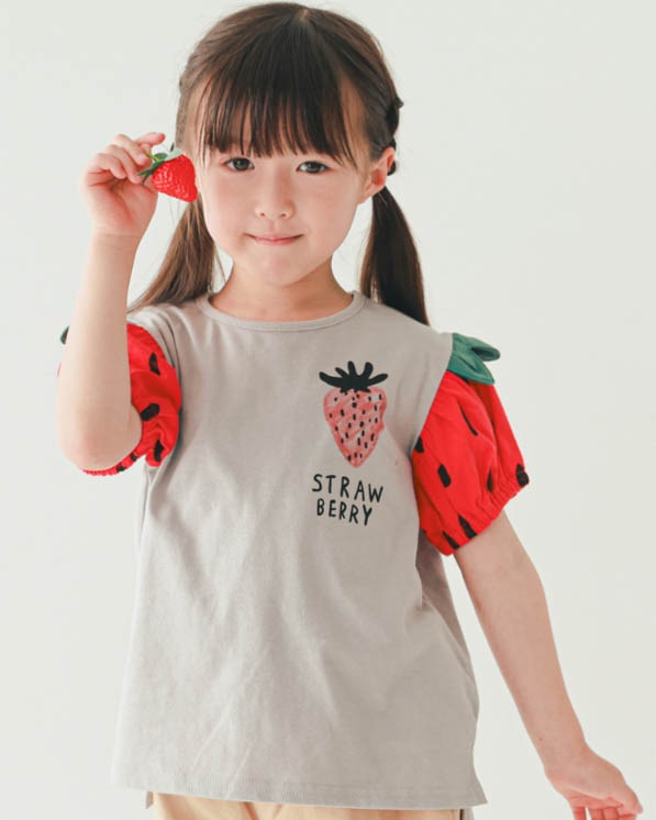 【26PS】いちご袖Ｔシャツ / アイボリー