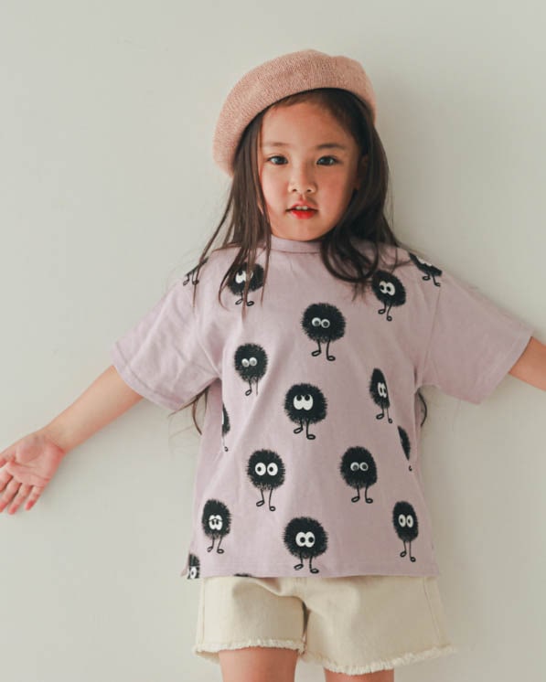 【26PS先行販売】キョロキョロモンスターＴシャツ / ラベンダー