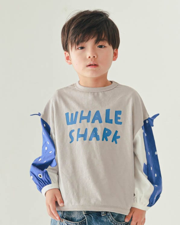 【26PS】ジンベイザメ袖ロングＴシャツ / サックス