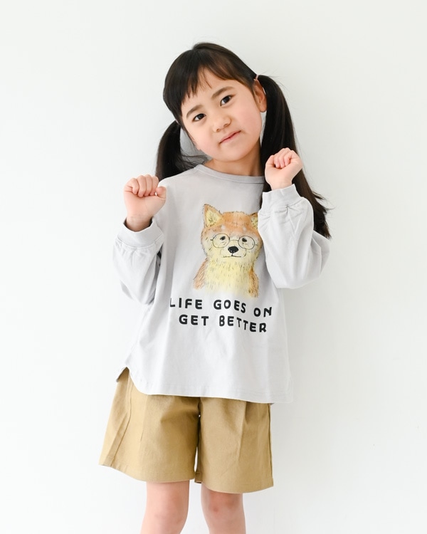 【ニコフラート】柴犬ロングＴシャツ / グレー