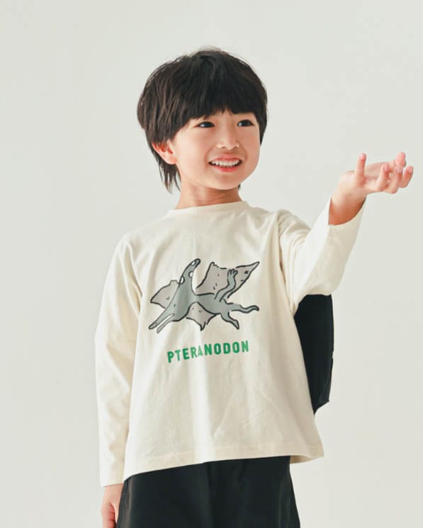 【ニコフラート】プテラノドンロングＴシャツ / グレー