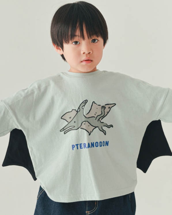 【ニコフラート】プテラノドンロングＴシャツ / グレー