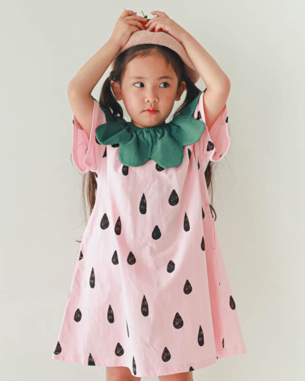 ◇ピンク◇いちごバスケットアップリケカットソーワンピース◇姉妹