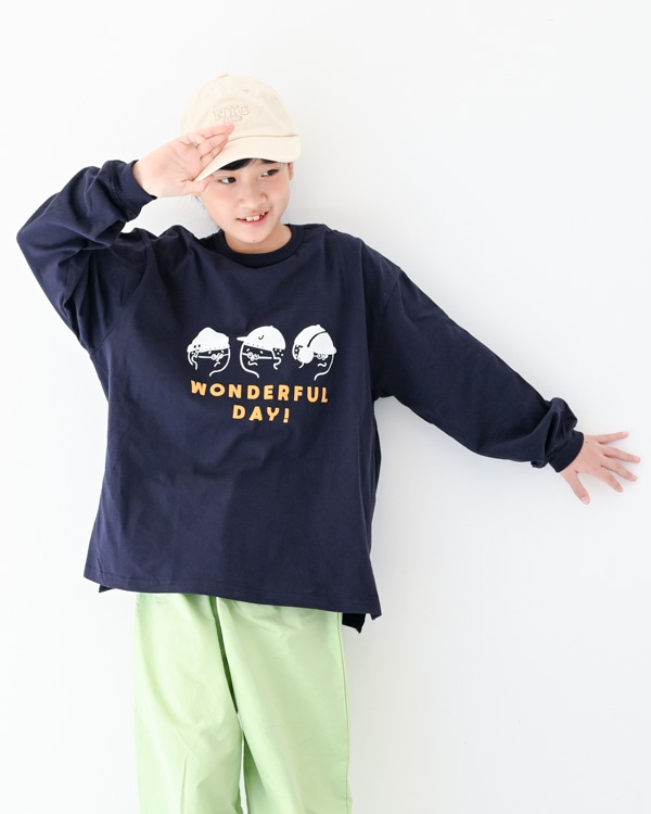 【ジーンズベー】WONDEFULロングＴシャツ / ネイビー