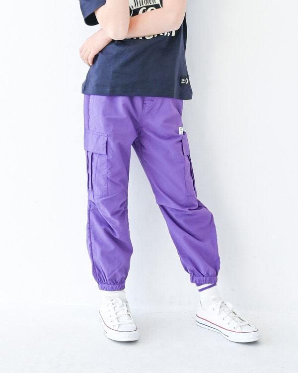 【ジーンズベー】カーゴナイロンロングパンツ / パープル