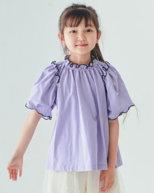 【26PS先行販売】メローギャザーTシャツ / ラベンダー