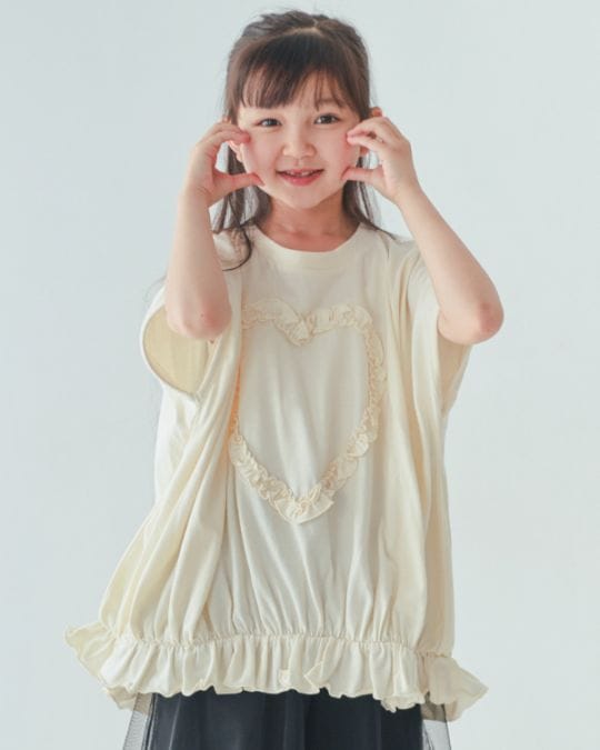 【26PS先行販売】ハートバルーンＴシャツ / アイボリー