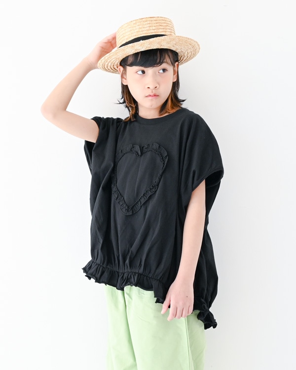 【エヌエイチティー】ハートバルーンＴシャツ / ブラック