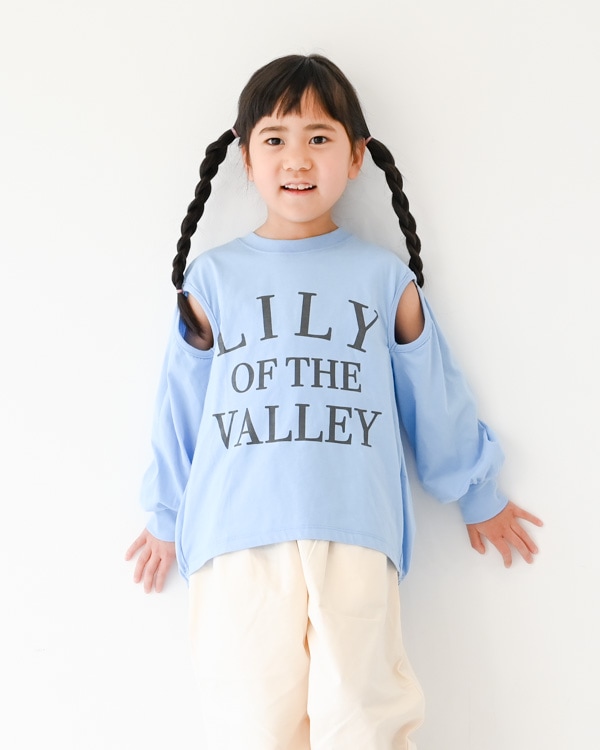 【エヌエイチティー】LILYスリットロングＴシャツ / サックス