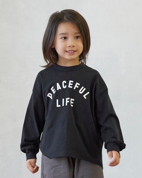【26PS】PEACEFUL LIFE L/S Tシャツ / チャコールグレー