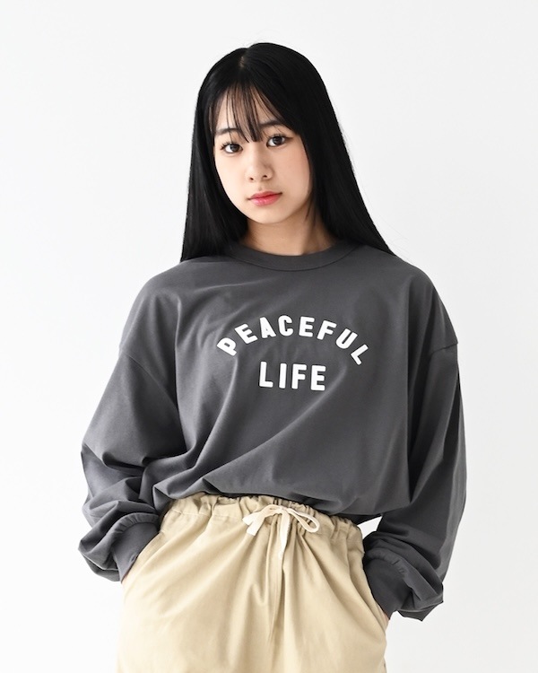 【フォブ】PEACEFUL LIFE L/S Tシャツ / ブラック