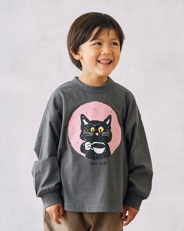 【フォブ】F/B CAT L/S Tシャツ / ホワイト
